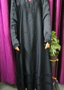 Elegant Black Abaya Gown Burqa with Dupatta Pearl