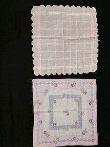 Vintage Rose &amp; Plaid Handkerchief Set combo