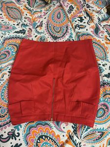 Vibrant Red Mini Skirt