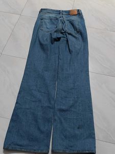 Wide Leg Blue Denim Jeans