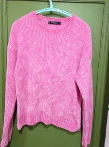 Pink Knit Pullover Sweater