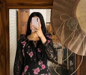 French Connection Lace  Floral Print Dress