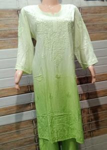 Pure Chikankari Lakhnowi Kurti Set