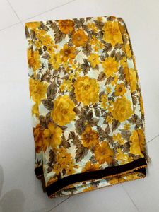 chiffon saree gold