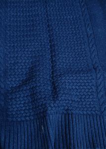 woolen Navy Blue Turtleneck Knit Dress
