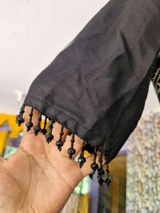 Embellished Black and Golden Lehenga