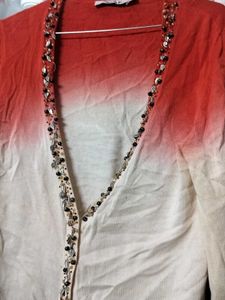 Embellished Ombre Cardigan