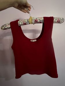 Red Crop Tank Top