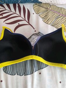 Floret Navy Blue &amp; Yellow Bra