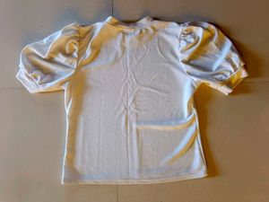 Puff Sleeve White Top