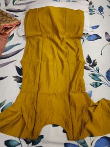Beautiful Yellow Kurta Set with Teal Pants