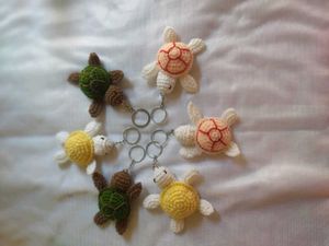 Handmade Crochet Sunflower Keychains