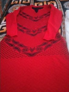 Red Knit Pullover