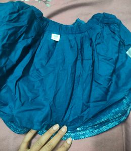 Sparkling Teal Sequin Skirt