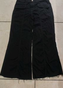 Black Flare Cargo Pants