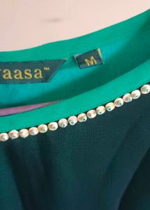 Georgette Teal &amp; Green Kurta