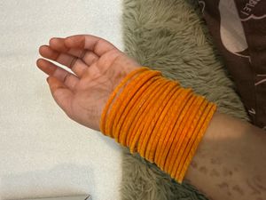 Vibrant velvet Orange Bangle Set