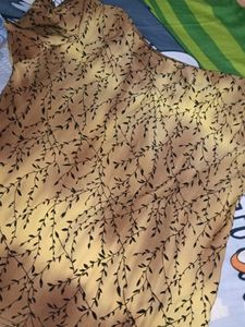 Brown Floral Print Kurta