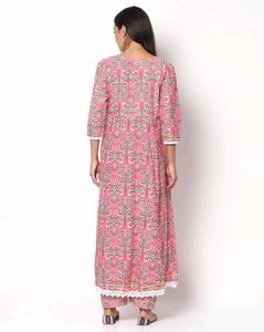 3 pics Pink Floral Print Kurta set