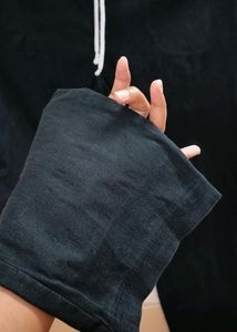 Jet Black Cotton Trouser