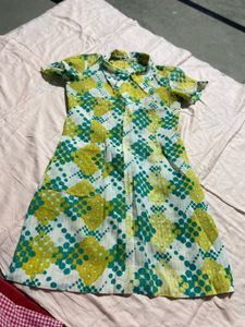 Retro Print Shirt Dress