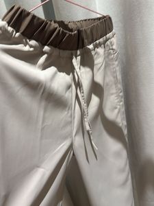 Chic Beige Wide-Leg Pants – XS