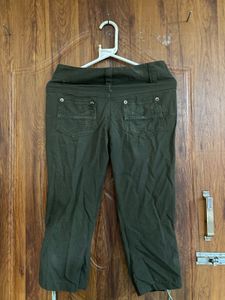 Olive Green Cargo Capris Y2K