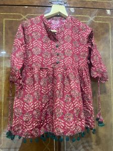 Maroon Floral Print Kurta