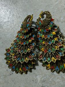 Stunning Peacock Dangle Earrings