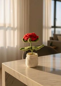 Crochet Rose in Pot