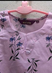 Pink Floral Print Kurta &amp; pant