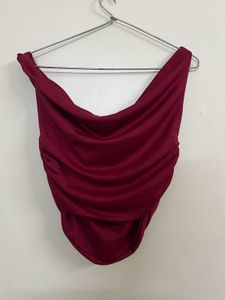 Burgundy Cowl Neck Tank Top
