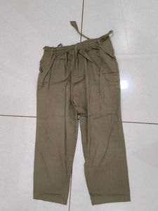 Light Brown. Cropped Pants