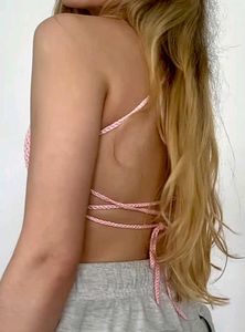 Pink Crochet beach Crop Top