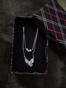 Charming Butterfly  Silver plated Necklace