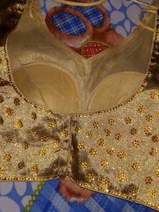 Golden Embellished Saree Blouse