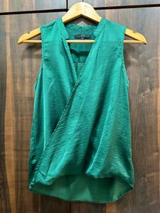 Elegant Bottle Green Wrap Top