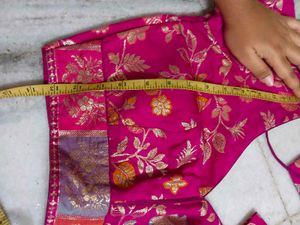 Designer Pink Banarasi Silk Blouse