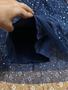 Sparkly Star Navy Dress in Net fabric