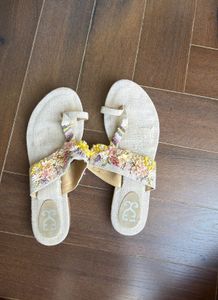Embroidered Floral Sandals