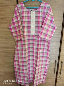 Pure Cotton Kurta With Embroidery