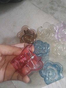 Set of 7 Flower Claw Clips