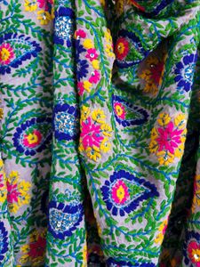 Grey Embroidered Dupatta
