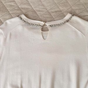 Zara Sweater with Embellished Neckline
