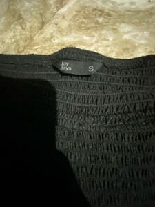 Black Off-Shoulder Crop Top