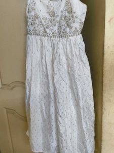 Elegant Embroidered White Dress