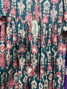 Boho Print Teal ethnic gown