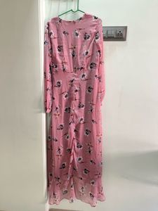 Chic Floral Pink Maxi Dress