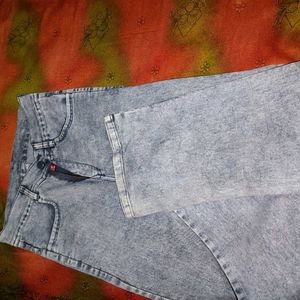Stylish Acid Wash Wide Leg Jeans