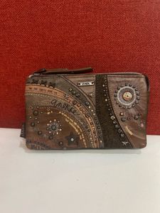 Vintage Anekke Brown Star Studs Leather Wallet